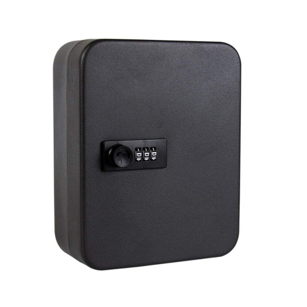 Key Cabinet Steel With 20 Key Tags, Wall Mounted Security Lock Box With Combination Lock, Black Key Safe For 20 Keys 6482260584959