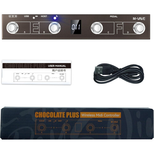 Chocolate Plus Wireless MIDI Controller Keyboard with 4 Buttons Foot Switch and MIDI Host Interface Compatibility 2