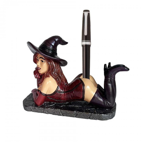 Home Desktop Sculptures and Statues Fun Witch Pen Holder