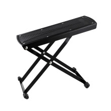 Classical Guitar Foot Rest, Adjustable 6-Stage Steel Frame, Black Color, Grip Texture for Comfortable Playing