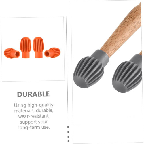 8Pcs Silicone Drum Stick Silencers for Weak Tone, Rubber Drum Mute Tips, Portable Practice Ferrule for Percussion Instruments 1