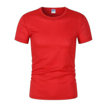 (M) Quick-dry pinhole crew neck Quick-dry sports shirt T-shirt Red