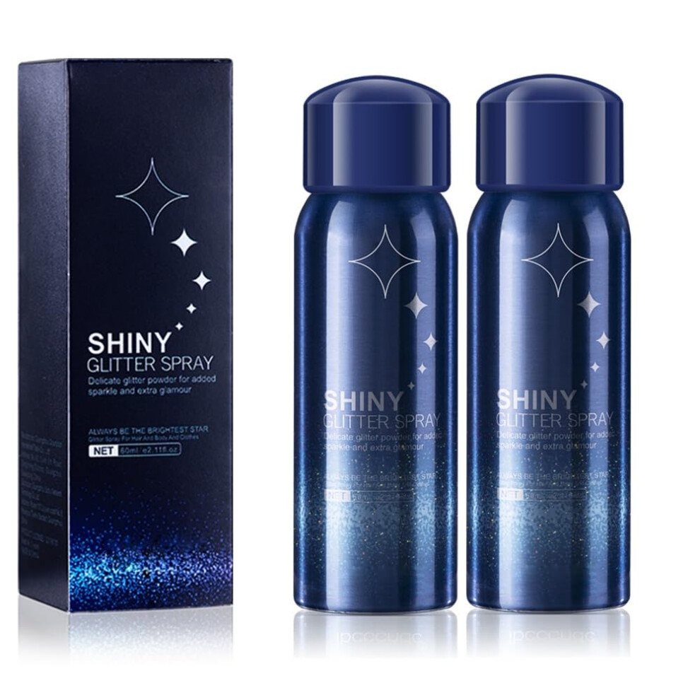 Body Glitter Spray 2 Pcs Set for Music Festival Makeup Shimmer Highlighter Rave Body Art Glitter Spray