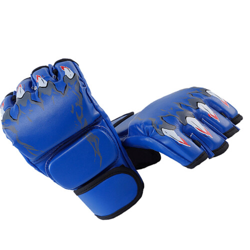 Halbfinger-Boxhandschuhe 310g 24x13x5cm blau