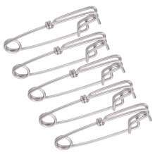 5PCS Stainless Steel Long Line Clips Snap Swivel 125mm for Saltwater & Freshwater Fishing