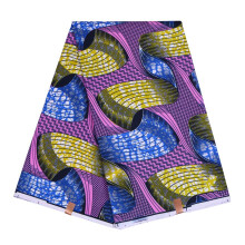 African Wax Prints Fabric 6 Yards New Ankara Bazin for Party Dress, Colorful Cotton Material, Model 1FP6079