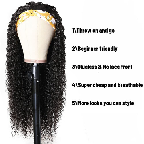28-inch deep wavy headband wig 2