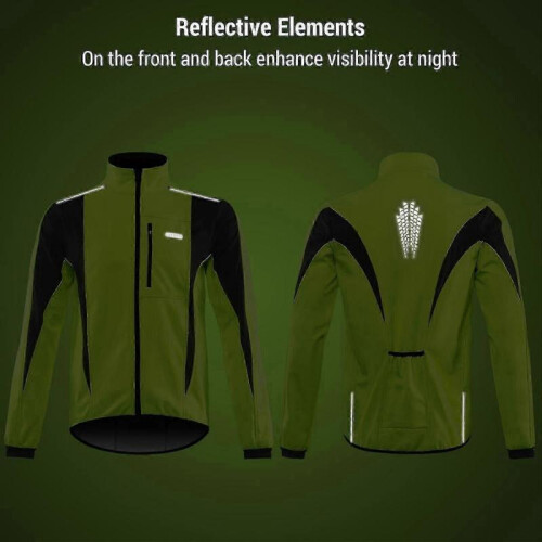 (L,Blue)Winter Warm  Cycling Jacket Breathable Bike Outerwear Windproof Waterproof Cycling Jacket 1