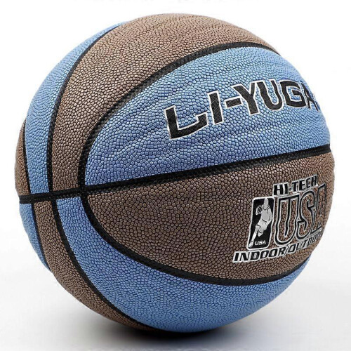 Cowhide Size 7 Adult Standard Match Training Basketball Blue