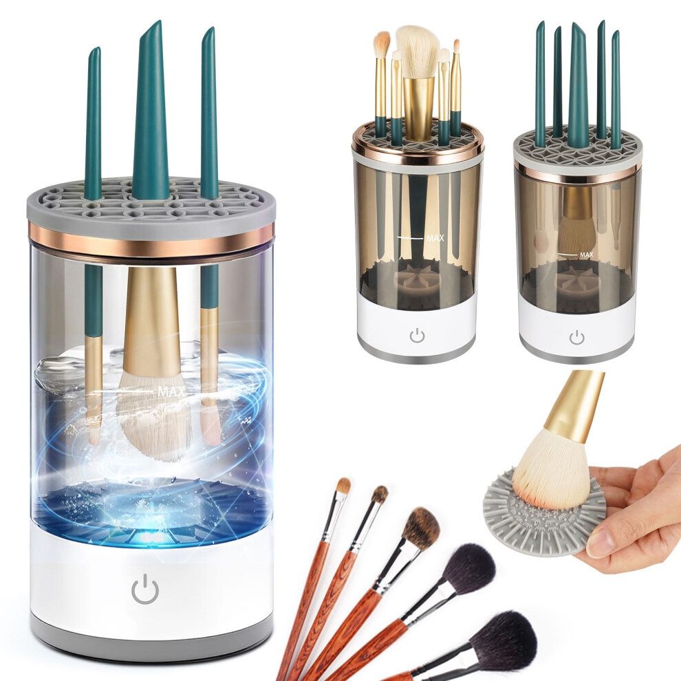Makeup Brush Cleaner Machine Electric, Compatible with All Sizes, Fast Drying Cosmetic Brush Cleaner and Dryer for Eyeshadow and Blush Brushes