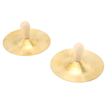 2 Stück Kinder Cymbals Kupfer-Holzgriff Bauchtanz Hand Cymbals Percussion-Instrument Spielzeug