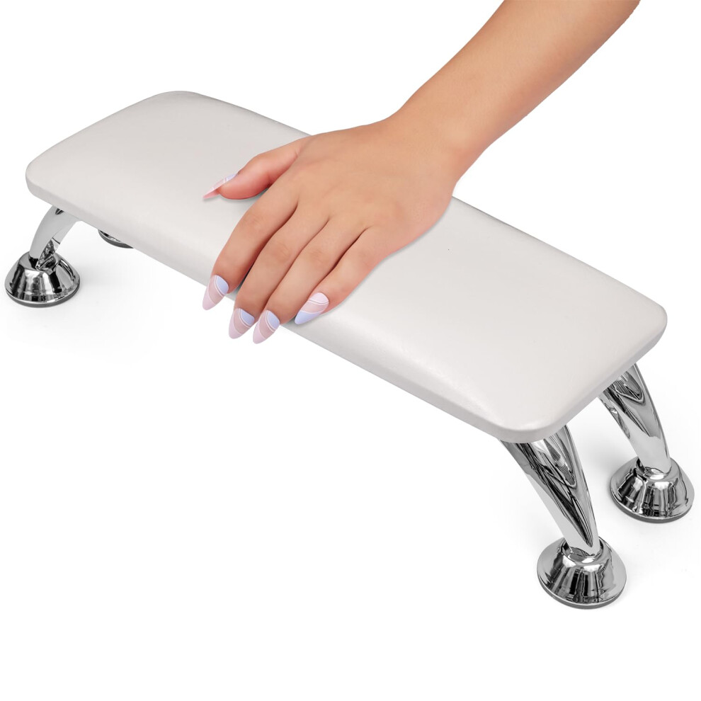 White Arm Rest For Nails Tech, Pu Leather Nail Arm Rest For Manicures, Comfortable Supportive Hand Rest In For Salon Use