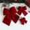 33CM Burgundy Velvet Bow Large Christmas Ornament Tree Decoration 2