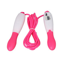 Skipseil PVC-Schnur Kunststoff Einstellbar Fitness Zähle Sprungseil für Erwachsene Workout Schüler Sporttest Pink
