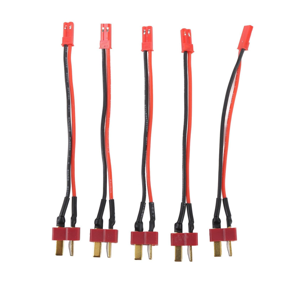5Pcs JST to T Plug Connector Adapter for RC Lipo Battery, Male Female Extension Cord for Drone ESC Compatibility-image-OPC-PJK8VBF-NEW
