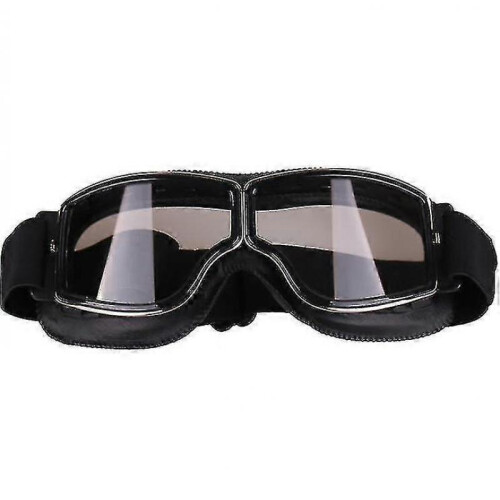 Vintage Style Harley Motorcycle Goggles Black Clear