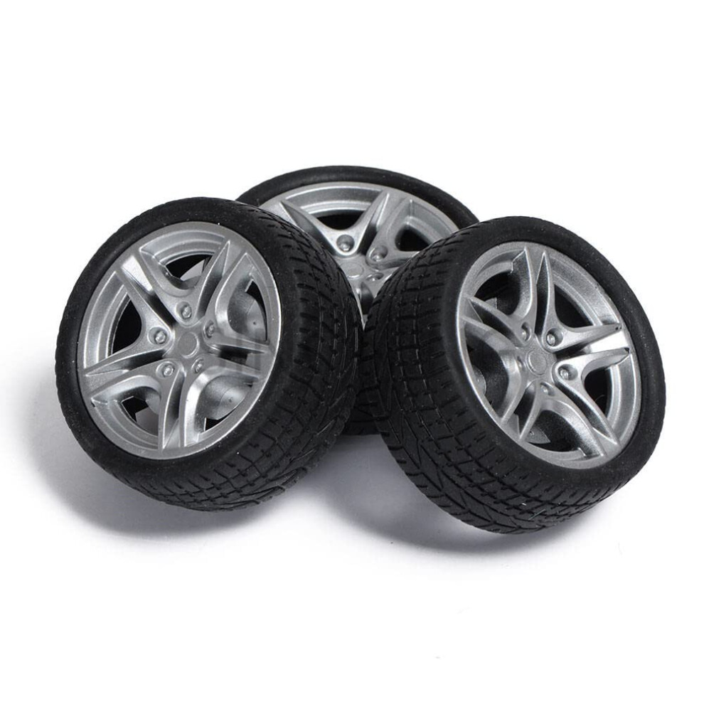 48mm Plastic Rubber Tires Wheels 10PCS for 3mm Shaft RC Car Vehicle Toy Parts Compatible with DIY Models-image-OPC-PJK8VK8-NEW
