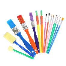 Early DIY Learning Tool 15pcs Paint Brush Set for Boys and Girls - Sponge Brushes for Watercolor Craft Projects