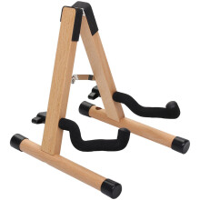 Wood Guitar Stand with Bow Holder, Non-Slip Rubber Violin Stand for Mini Guitars, Ukuleles, Banjo, Mandolin