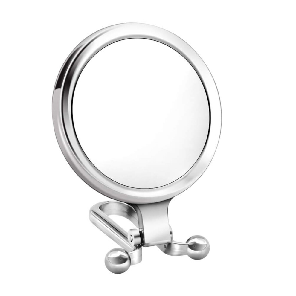 10x Magnifying Handheld Makeup Mirror with Adjustable Handle, Compact Folding Round Mirror for Travel, Shaving, and Makeup