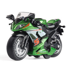 Toy Motorcycle with Sound and Light - Pull Back Toy Car for Boys Age 3-9, Green Color, Durable Design, Fun Play Vehicle