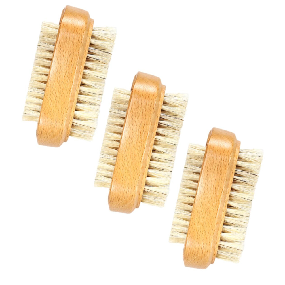 Double Sided Nail Brush Wooden Fingernail Brush Set for Nail Art - 3pcs Manicure Tools for Professional and Home Use-image-OPC-PJK8X5C-NEW