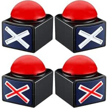 4 Pack Game Answer Buzzer with Lights and Sound for Trivia Quiz and Talent Shows, Interactive Game Show Buzzer Buttons