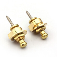 Round Head Guitar Strap Locks Gold 2 Pieces Compatible with Electric and Acoustic Guitars Durable Secure Design