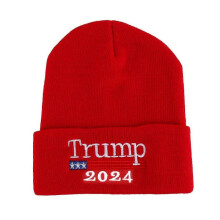 (Red) Winter 2024 Windproof  Letter Embroidery Hat Thick Unisex Solid Hat