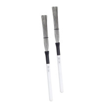 Wire Brushes for Jazz Drums 2Pcs with Wooden Handles Steel Drum Brushes for Percussion Instruments Musicians Drummers