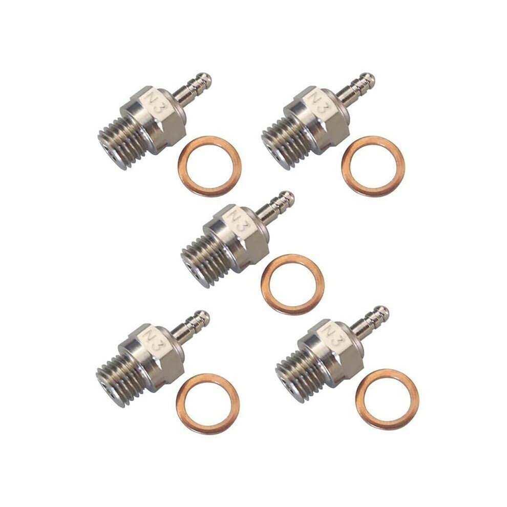 5 Pcs N3/N4 70117 Nitro RC Car Hot Glow Plug for 1/10 1/8 HPI SHP HSP Models Compatible High Performance-image-OPC-PJK8XGC-NEW