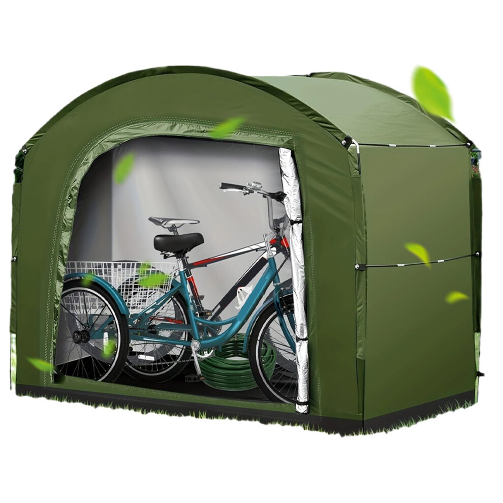 Bicycle Tent Waterproof Oxford Fabric Storage Tent for 2-3 Bicycles, Large Volume Organizer for Garden Tools and Camping Equipment, Green-image-OPC-PJK8XKY-NEW