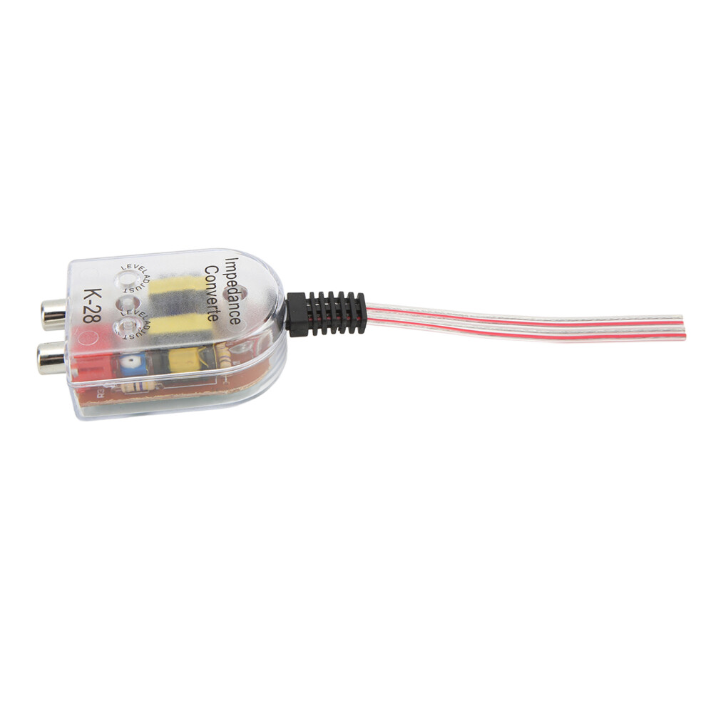 Universal Car Impedance Converter Transparent Adapter Auto Audio Signal Amplifier 7651340203960