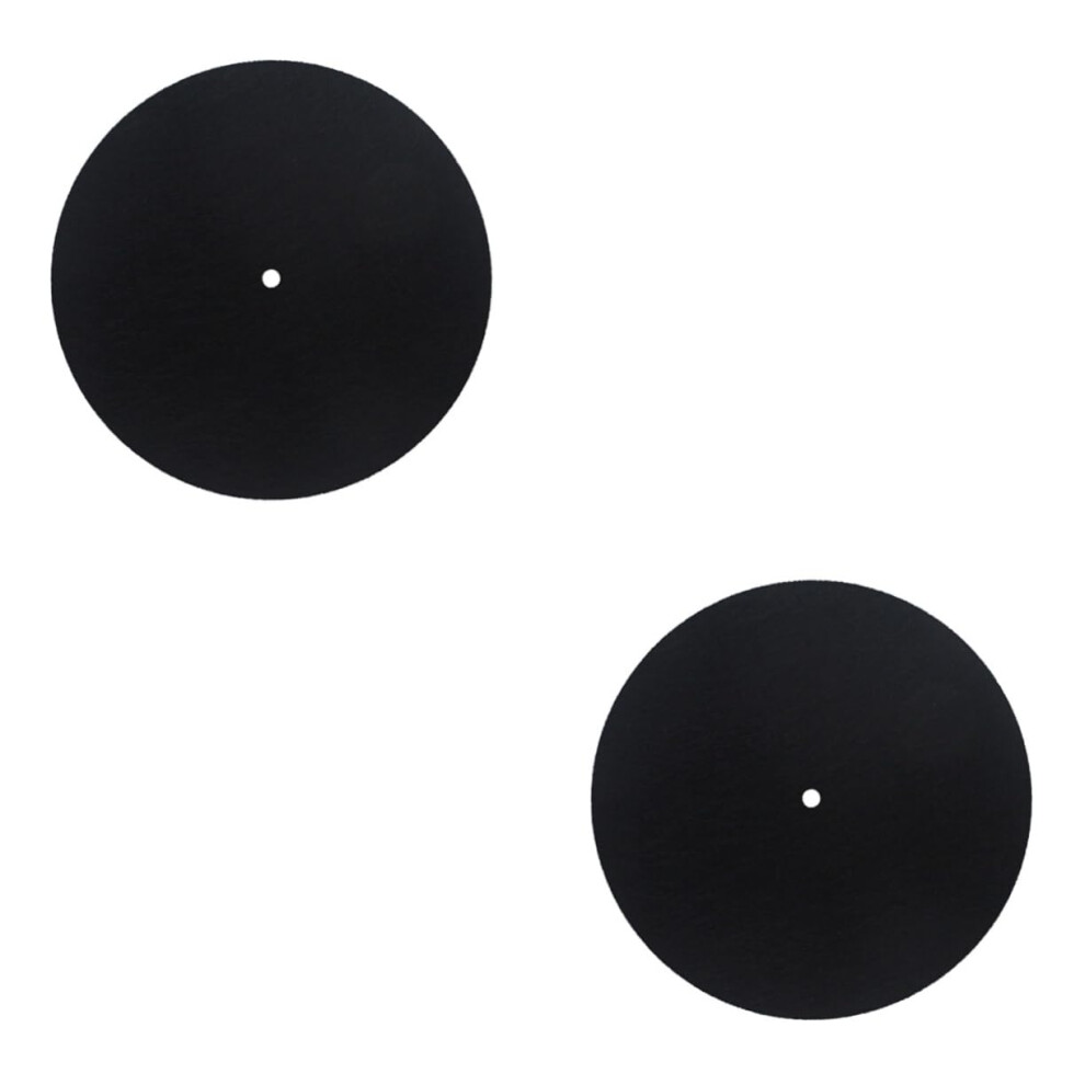 2Pcs Turntable Slipmat Pad For Records 195Mm Non-Slip Grooves Anti-Static Platter Mat For Vinyl Protection 6947110042299