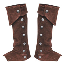 Medieval Gaiters Faux Leather Knight Armor Boot Covers Waterproof Brown Leg Guards for Costume Accessories