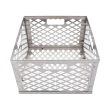 Kohlekorb Silberner Edelstahl Offset Räucherkohle Feuerraumkorb, Robuster Grillkohlebehälter, 30 cm, Hitze-Resistent