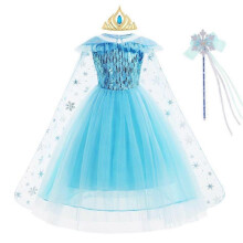 (110cm) Girl's Blue Princess Elsa Dress