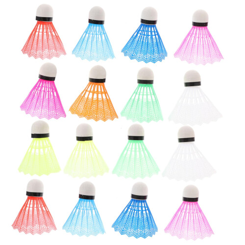 Badminton Plastic Shuttlecocks for Beginners, Assorted Colors, Durable Material, Standard Size, 1 Pack