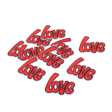 10 piezas Parche bordado Love 6x5.3cm Algodón multicolor