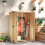 Outsunny Outsunny Wooden Tool Storage Cabinet with Double Doors, Natural 1