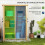 Outsunny Outsunny Wooden Tool Storage Cabinet with Double Doors, Natural 3