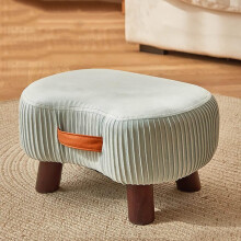 Footstool Ottoman with Handle for Living Room and Bedroom - Soft Foam Padded Stool for Footrest and Shoe Bench 40x22x26cm