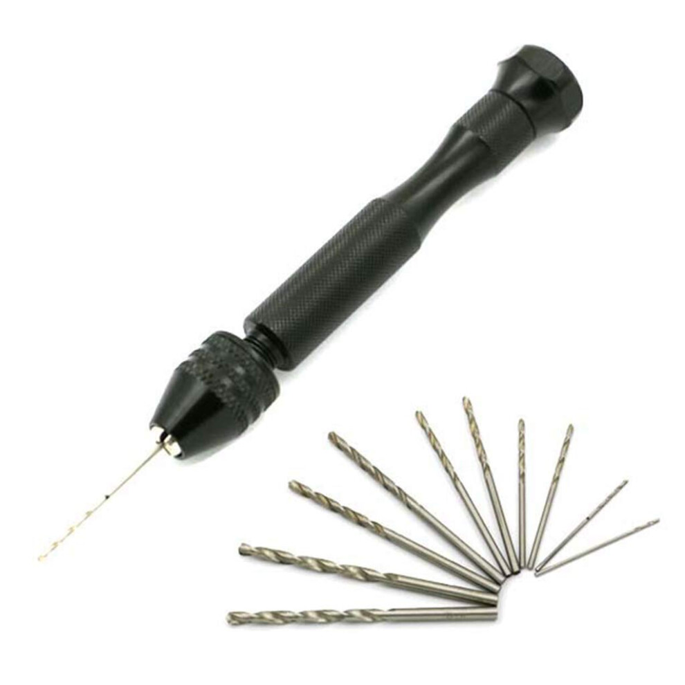 Hss Spiral Drill Bit Set 10-Piece, Manual Hand Drill With Chuck, Compatible With Workbench Vices And Woodworking Tasks 6276012392417