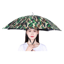 Umbrella Hat, Hands-Free UV Protection Hat for Outdoor Activities, Foldable Camouflage Design, 77cm Size for Golf, Cycling, Fishing, Gardening