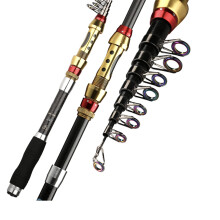 Fishing Rod 2.4m Telescopic Carbon Fibre Short Sea Fishing Rod Lightweight Durable Design