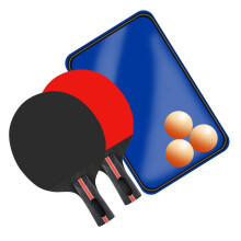 Rubber Grip Table Tennis Bats Set for Beginners, Short Handle Ping Pong Paddles with Black Handle, Lightweight Design