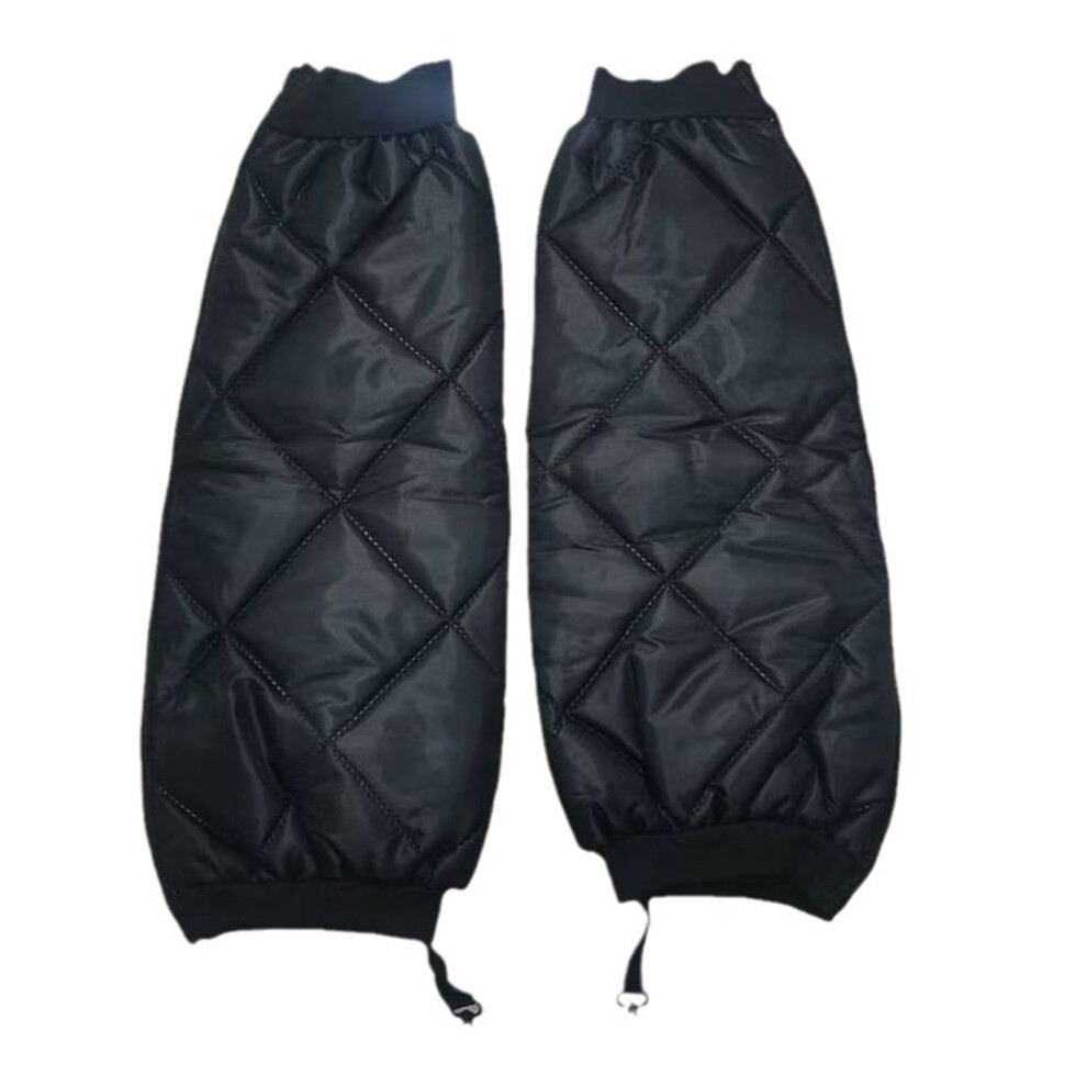 Men's Women's Thick Plush Leg Warmers Winter Knee Wraps Windproof Ski Bicycle Leg Covers Black 6947110044903