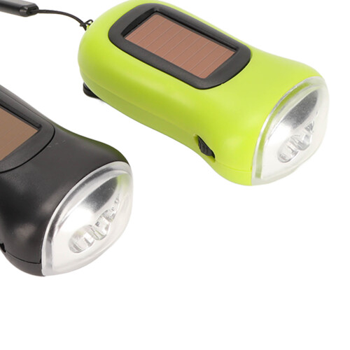 2x40mAh Linterna de manivela, Delgada, Negro/Verde 2