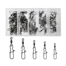 Fishing Swivels with Clip Connectors, Stainless Steel Fishing Swivels, Solid Rings, 50 Pieces, Durable and Reliable