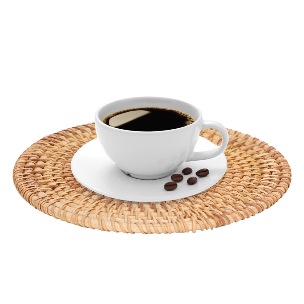 Woven Rattan Round Placemat 22cm for Hot Pan and Pot Insulation-image-OPC-PJK96P7-NEW